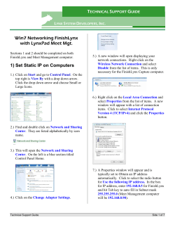 QSG - FinishLynx LynxPad Meet Manager Networking