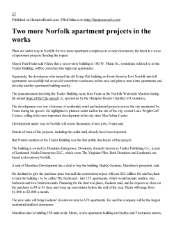 Two more Norfolk apartment projects in the works