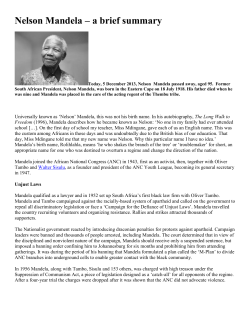 Nelson Mandela &ndash; a brief summary