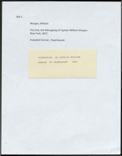 Morgan, William The trial, the kidnapping of Captain William Morgan