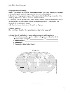 Geographic Understandings SS8G1 The student will describe