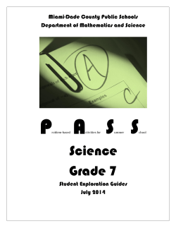 Science Grade 7 - Miami-Dade County Public Schools