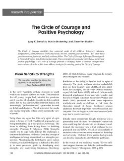 The Circle of Courage and Positive Psychology - NDSS