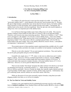 A New Rule for Estimating Rifling Twist An Aid to
