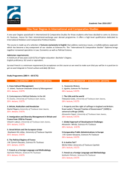 One-Year Degree in International and Comparative Studies