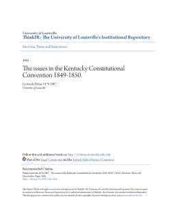 The issues in the Kentucky Constitutional Convention