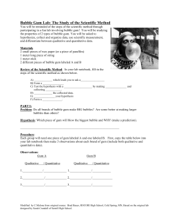 Bubble Gum Lab: The Study of the Scientific Method