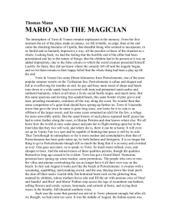 Thomas Mann - MARIO AND THE MAGICIAN
