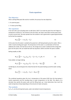Pasta equations
