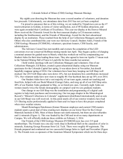 Colorado School of Mines (CSM) Geology Museum Musings My