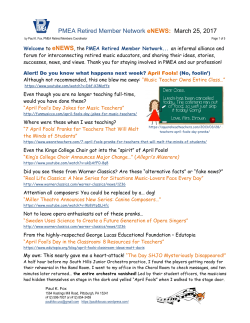 Retired Member Network eNEWS - Pennsylvania Music Educators
