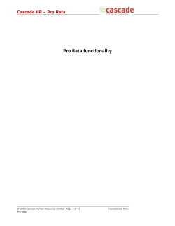 Pro Rata functionality