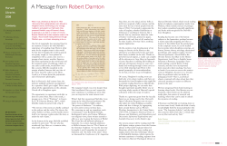 A Message from Robert Darnton