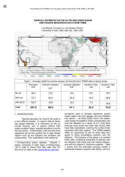rainfall estimates on the altiplano using radar and - mtc