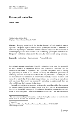 Hylemorphic animalism