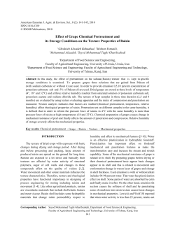 Effect of Grape Chemical Pretreatment and its Storage Conditions