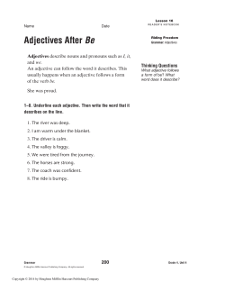 Adjectives After Be