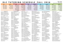 D L C   T U T O R I N G   S C H E D U L E    F A L L    2 0 1 6