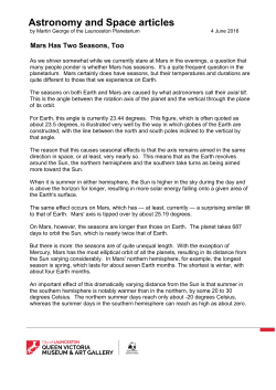 Astronomy and Space articles - Queen Victoria Museum and Art