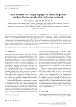 Facile preparation of copper impregnated aluminum pillared