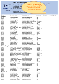 Fish House Availability List Why not try our NEW improved dealer