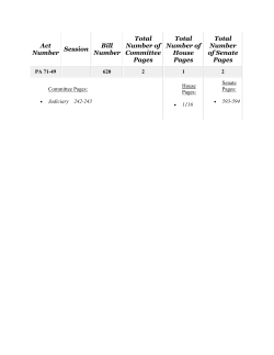 Act Number Session Bill Number Total Number of Committee Pages