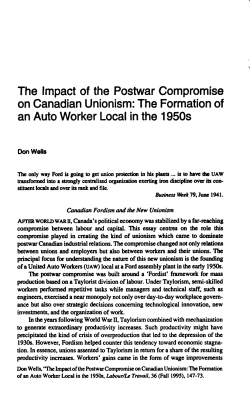 The Impact of the Postwar Compromise on Canadian Unionism: The