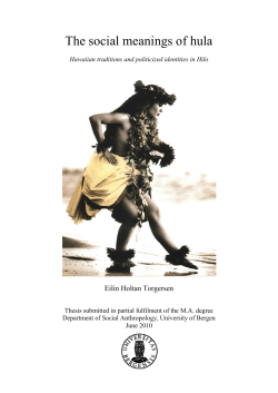The Social meanings of hula - Bergen Pacific Studies Research Group