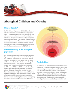 Aboriginal childhood obesity - National Aboriginal Health Organization
