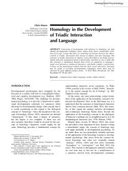 Homology in the development of triadic interaction and language