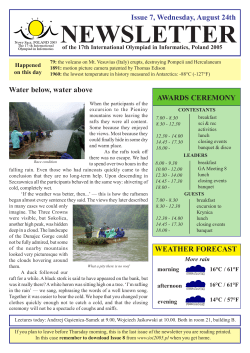 NEWSLETTER - International Olympiad in Informatics