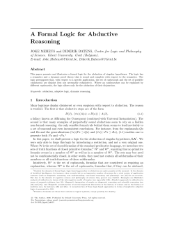 A Formal Logic for Abductive Reasoning