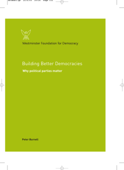 Building Better Democracies • Why political parties matter