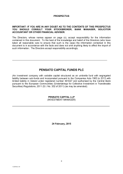 pensato capital funds plc