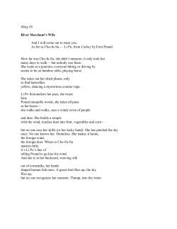 Ming Di River Merchant`s Wife And I will come out to meet you As far