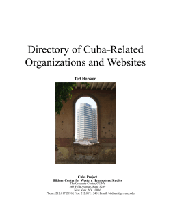 Directory of Cuba&ndash;Related Organizations and