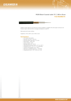 RG59 Black Coaxial cable 75 ?, 500 m Drum FCS