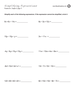 Simplifying Expressions