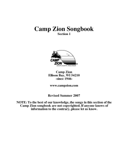 Camp Zion Songbook