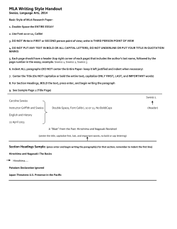 MLA Writing Style Handout