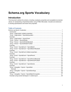 Schema.org Sports Vocabulary