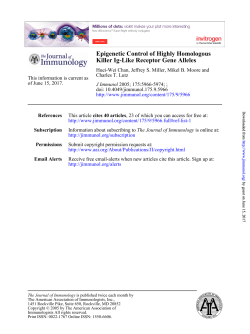 Killer Ig-Like Receptor Gene Alleles Epigenetic Control of Highly