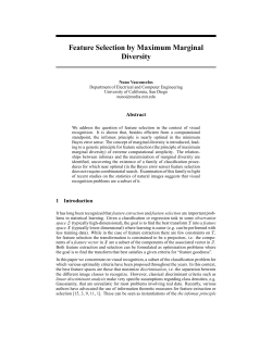 Feature Selection by Maximum Marginal Diversity