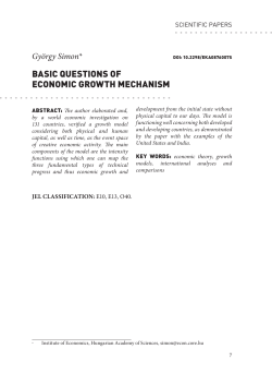BASIC QUESTIONS OF ECONOMIC GROWTH MECHANISM
