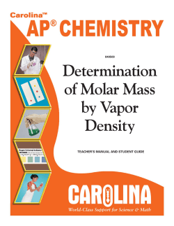 840509 AP Chemistry Determination of Molar Mass by