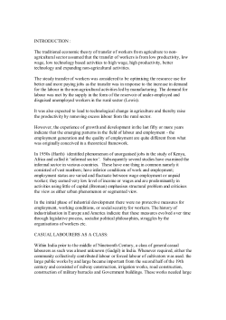 INTRODUCTION : The traditional economic theory of transfer of