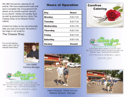 Hours of Operation - The Cheese Shop `n` Deli