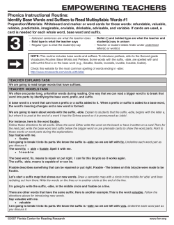 empowering teachers - Florida Center for Reading Research