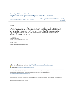 Determination of Selenium in Biological Materials by Stable Isotope
