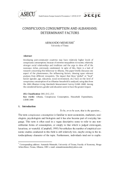 conspicuous consumption and albanians: determinant factors